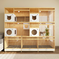 Maison pour animaux de compagnie en bois massif écologique, moderne, petite, respirante, pliable, tendance, cage pour chats et chiens, intérieur, toutes saisons