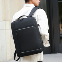 Mochila de negocios para hombre, bolso para portátil de gran capacidad, bolso escolar de viaje impermeable, tela Oxford, diseño sencillo, gris, negro, azul, burdeos