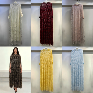 Robe Kaftan de Luxe Brodé de Paillettes Florales Personnalisée OEM ODM, Abaya Modeste Musulmane pour Mariage, Fournisseur en Gros - Product Image 4