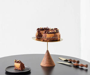 Attrayant En Laiton En Bois Base Conique Gâteau Stand Cum Dessert Serveur Pour La Maison Et La Décoration De Mariage But - Product Image 4