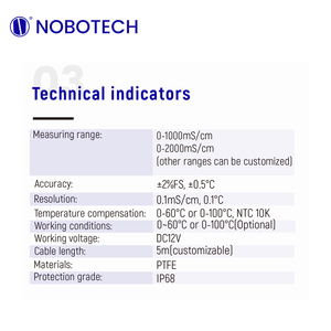 Sensor Digital NOBO NS-CD500 para Medición de Concentración y Salinidad de Ácidos (NaCl, HCl, HNO3, <span class=keywords><strong>NaOH</strong></span>, <span class=keywords><strong>H2SO4</strong></span>) y Álcalis - Product Image 6