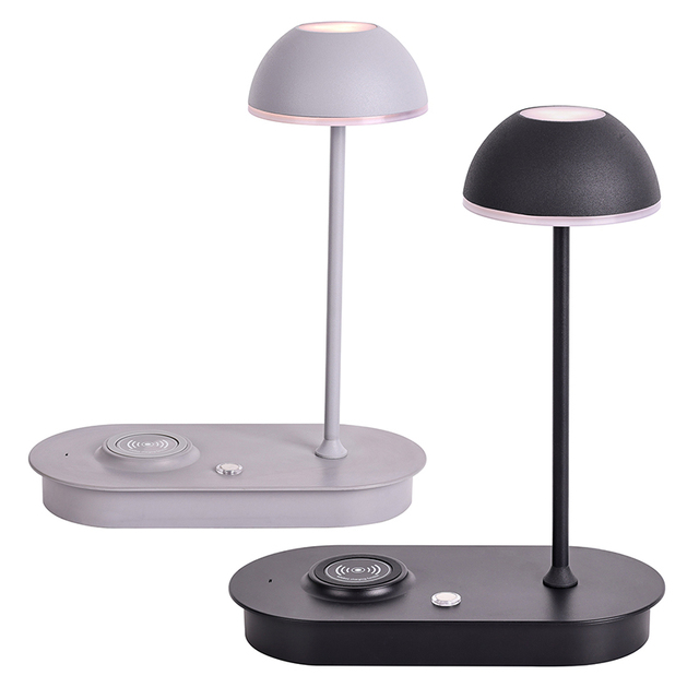 QI Wireless Charger Night Light Light Color CCT Touch Mushroom Head Nightlight Beech Decor LED Desk Lamp with Usb Port Charger