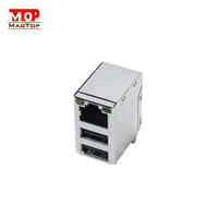 Connecteur RJ45 à montage vertical, blindé, 8P8C, jack modulaire sans aimants pour PCB