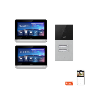 Citofono Video Smart Android Tuya <span class=keywords><strong>da</strong></span> 7 Pollici per 2 Appartamenti, Interfono IP per Villa con Schermo Touch e Sblocco con Carta IC - Product Image 1