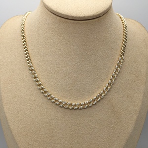 Fatti a mano placcato <span class=keywords><strong>oro</strong></span> pavé Micron diamante <span class=keywords><strong>bianco</strong></span> Cz <span class=keywords><strong>collana</strong></span> a catena Fine gioielli in ottone per le ragazze - Product Image 5