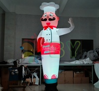 Publicité efficace pour les restaurants, gonflables, garçon chef agitant la main, mascotte, danseur aérien pour la promotion des restaurants