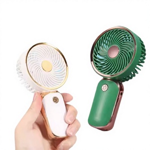 Ventilateur portable USB pliable en acier inoxydable pour voyage en extérieur, mini, personnalisé, rechargeable, avec logo, emballage en boîte, pour voiture - Product Image 3