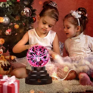 Lampu Bola Plasma 3 Inci Sentuh Sensitif Novelty Nebula Sphere Globe Magical Orb Toy Hadiah untuk Anak-anak