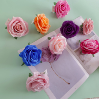 Kepala Bunga Mawar Besar Menghai 9cm Kain Matte Berbagai Warna Dekorasi Kepala Bunga Mawar Modern Cantik QYY-426