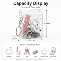 PVC Transparent sac porte-clés dessin animé poupée aveugle boîte sac de rangement écouteur porte-monnaie pochette sac pendentif pour femmes enfants cadeau