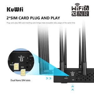  Shenzhen KuWFi 5g WLAN-Router 3000 Mbit/s Dualband 2.4G 5.8G NSA SA Mobilfunk entsperrter 5g Router mit Dual-SIM-Kartens teck platz