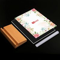 Support incliné en forme de L pour bureau, cadre d'affichage en acrylique transparent pour Logo publicitaire de magasin de brochures