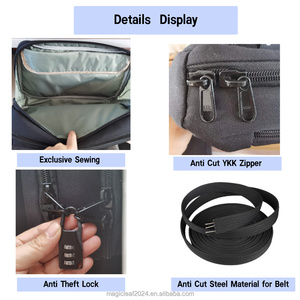 定制防盗安全包 RFID 屏蔽法拉第包 拉链闭合防水男士腰包 - Product Image 3