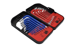 18 pièces jeu de clés Allen, jeu de clés hexagonales <span class=keywords><strong>Torx</strong></span> et à bout sphérique outils avec codage couleur, tailles T10-T50 ,1.5mm-10mm - Product Image 5