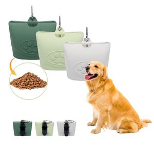 BPA FREE Silicone Dog Treat Pouch Leakproof Portable Training Food Bag with Carabiner <b>Clip</b> - Product Image 2