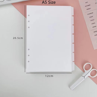 Wenshun A5/A6/A7 Séparateur en PP givré 6 onglets Pages d'index en plastique transparent pour classeur à 6 anneaux