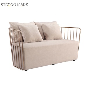 Venta de muebles de lujo de 2 plazas, patas de Metal, Salón sofá de la tela para la fiesta - Product Image 2