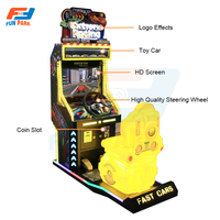 Nouvelle machine de jeux vidéo de course d'arcade en métal à monnayeur 2025 avec interface en anglais pour usage intérieur
