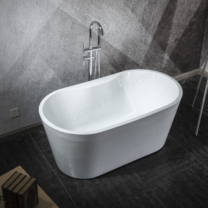 Baignoire autoportante en acrylique, Style Simple, pour 1 ou <span class=keywords><strong>2</strong></span> personnes, forme ovale, blanc - Product Image 4