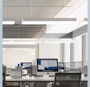 36W 75W Bureau Rectangle Plafond Pendentif LED Lumière Aluminium Acrylique Lustre Linéaire Moderne <span class=keywords><strong>Osram</strong></span> AC LED Ampoules Fanoos Light 95 - Product Image 4