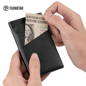 TILONSTAR TVC308 Trendy Hot Selling Bank Pop up <b>Card</b> Wallet Men Leather Credit <b>Card</b> <b>Holder</b> Wallets With Leather Slimline Pocket - Product Image 2