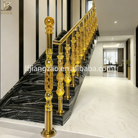 Rampe d'escalier décorative en cristal acrylique de luxe pour villa, poteaux de rampe d'escalier intérieurs.