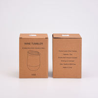 Bouteille d'eau isotherme portable en acier inoxydable de 350 ml, gobelet en forme de U à double paroi, tasse à vin isolée avec couvercle, garde au chaud et au froid