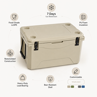 Glacière rotomoulée 38L avec accessoires, glacière isotherme portable pour la pêche, la navigation de plaisance, le camping et les activités de plein air