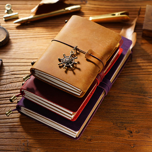 Cuaderno de Cuero Crazy Horse Vintage, Diarios de Viaje Creativos Hechos a Mano, Regalo Promocional Empresarial, Agenda, Diarios Impresos - Product Image 3