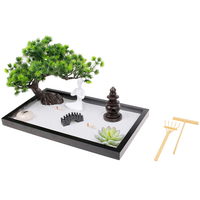 Nouvel Arrivage Personnalisé : Ornement de Méditation pour la Maison, Décoration de Bureau, Coffret Cadeau, Kit Mini Jardin Zen Bouddha Asiatique