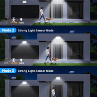 Lampe solaire murale LED super lumineuse, étanche IP67, avec détecteur de mouvement, pour extérieur, jardin, sécurité
