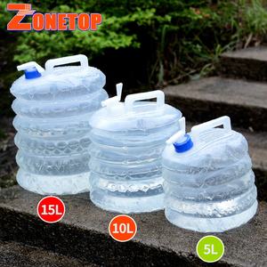 Materiale PE per uso alimentare <span class=keywords><strong>3</strong></span> <span class=keywords><strong>litri</strong></span> 5 <span class=keywords><strong>litri</strong></span> 8 L 10L 15L <span class=keywords><strong>bottiglia</strong></span> d'acqua pieghevole flessibile pieghevole leggera con rubinetto - Product Image 1