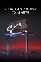 Bureau d'angle en L AOR L1, vente en gros d'usine, nouveau bureau de jeu PC RGB en métal et bois