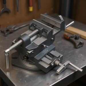 Fervi Cross Vise With Swivel Base 100mm Jaw Width <b>Bench</b> Mount Metalworking <b>Tool</b> - Product Image 3