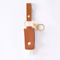 Porte-clés personnalisé en cuir avec logo imprimé en soie, flacon de voyage vide anti-fuite rechargeable pour désinfectant
