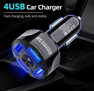 ที่ชาร์จโทรศัพท์ในรถยนต์แบบ QC3.0ที่ชาร์จในรถยนต์แบบ4USB ที่ชาร์จในรถแบบเร็ว QC3.0ที่ชาร์จในรถ2.1A ที่ชาร์จในรถหนึ่งถึงสี่ - Product Image 6