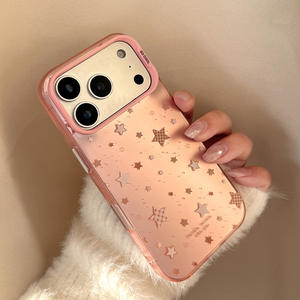 Coque pour iPhone 17 Pro Max, rose laser avec étoiles, grande fenêtre, protection intégrale, antichoc - Product Image 4