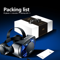Lunettes VR 3D Vidéo de Réalité Virtuelle Version Audio-visuelle Tête Haute Intégrée, Dédicacées aux Téléphones Mobiles, Meilleures Ventes