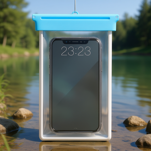 Pochette universelle étanche pour téléphone IPX8, sensible au toucher, pour utilisation sous-marine, bleue - Product Image 2