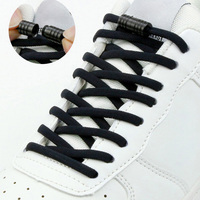 WEGOODZF Personnalisé Haute Qualité 5mm Ovale Sans Cravate Élastique Lacets Nouveau Polyester Métal Capsule Boucle Paresseux Lacets Sans Cravate Paire