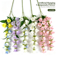 Fleurs artificielles suspendues en soie, fausses campanules, pour la décoration murale de mariages, fêtes et maisons