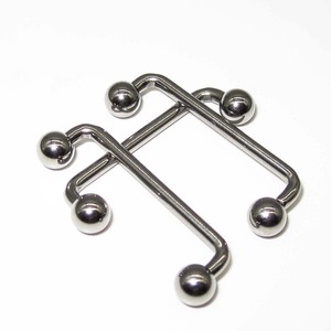Barbell en titane G23 plaqué or, style vintage, pour piercing corporel, idéal pour fiançailles, fêtes et mariages, surface plate, très poli, calibre 16 - Product Image 1