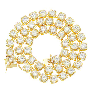 Collar de Moda Hip-hop con Hebilla Cuadrada de Diamantes de Imitación, Joyería para Hombre y Mujer, Collar Lijing de Tanjing - Product Image 1