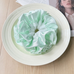 Customized Girls Multi-Layer <strong>Mint</strong> <strong>Green</strong> Satin Hair Scrunchies Fashion Handmade Fabric Hair Scrunchie Elastic Hairbands Hair <strong>Ties</strong> - Product Image 2