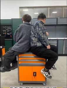 Mobile Steel <strong>Tool</strong> <strong>Trolley</strong> with Keyed Lock &amp; 2 Drawers | Metal Storage Cabinet on Wheels | Versatile Commercial Utility Cart - Product Image 2