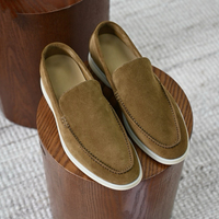 Herren Italienischer Stil Echtleder Wildleder Slipper Leichte Flache Casual Geh- und Anzugschuhe
