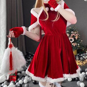 white christmas dresses Christmas Red V-neck Tiered A-line Charming Party Dresses, CP1055 main image 1