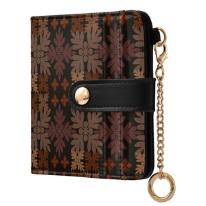 Hawaiian Flower Quilted Design Small <b>Rfid</b> Zipper Coin Pocket PU Leather Compact Cash Credit Card Holder Travel <b>Wallet</b> for Women - Product Image 6