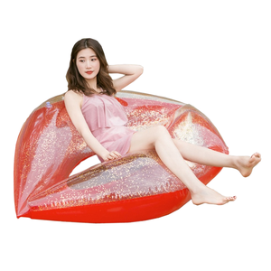 Flotador inflable para piscina con diseño de labios, balsa de salón de agua de PVC duradero para 1 persona de menos de 100Kg de capacidad, logotipo personalizado al por mayor - Product Image 1