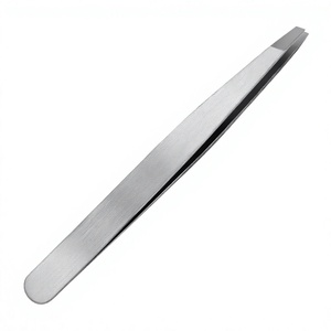 Professional Stainless Steel Slanted Tip <b>Eyebrow</b> Tweezers Precision <b>Hair</b> <b>Remover</b> Durable Eco-Friendly Reusable Classical Style - Product Image 2